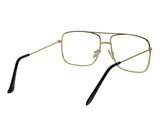 Unisex Clear Golden Retro Square Sunglass