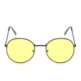 Unisex Yellow Black Round Sunglass