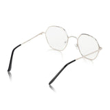 Unisex Clear Silver Round Sunglass