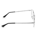 Unisex Clear Silver Round Sunglass
