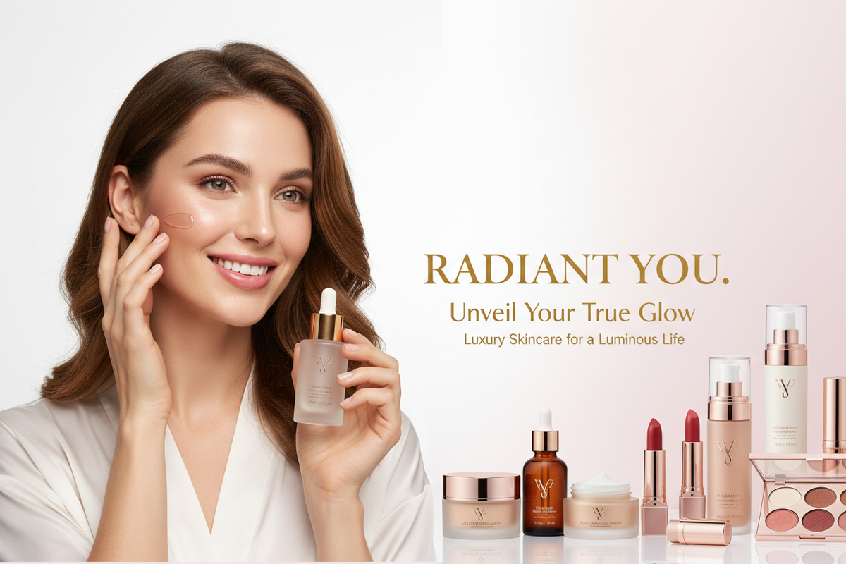 not this type, create banner size with influencer and beauty products